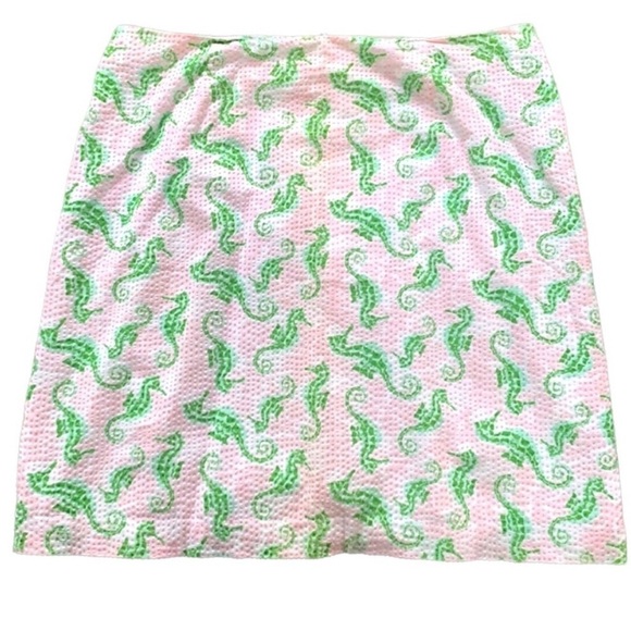 Vineyard Vines Textured Seersucker 100% Cotton Pale Pink Seahorse Mini Skirt 6 - Picture 1 of 15